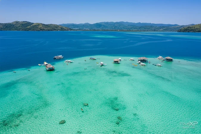 Aerial view of Manjuyod White Sand Bar Negros Oriental