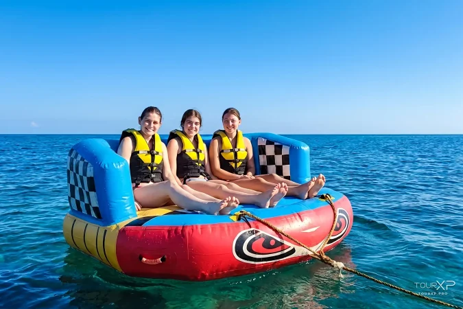 Guests enjoying water sports at Manjuyod White Sand Bar