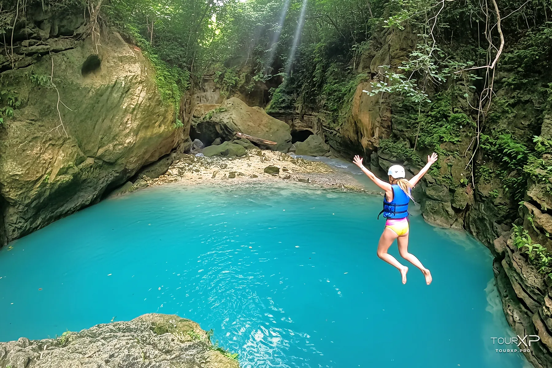 Canyoneering Jump At Kawasan Falls Badian Cebu Canyoneering Jump At Kawasan Falls Badian Cebu