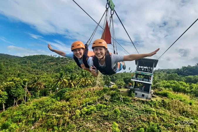 Canyoneering rock slide experience in Badian Cebu